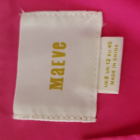 Anthropologie Maeve Pink Scalloped Poplin Top - Picture 7 of 7